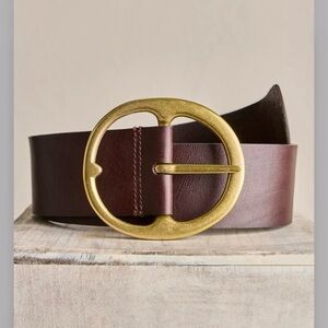 Free People NWT Hip belt Espresso Brown leather belt size M/L